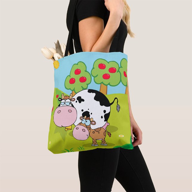Cow and Calf Farm Scene Tote Bag (Creator Uploaded)