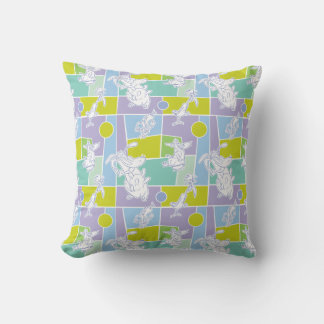 Cow and Chicken Colour Block Pattern Cushion