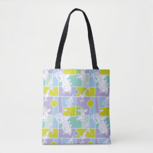 Cow and Chicken Colour Block Pattern Tote Bag