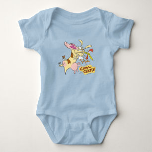 Cow and Chicken Hug Graphic Baby Bodysuit