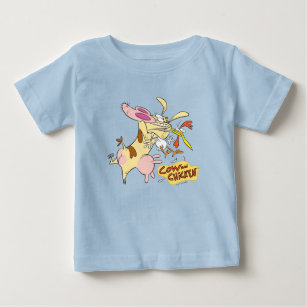 Cow and Chicken Hug Graphic Baby T-Shirt