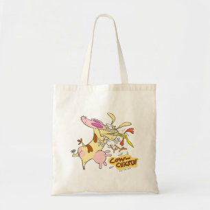 Cow and Chicken Hug Graphic Tote Bag