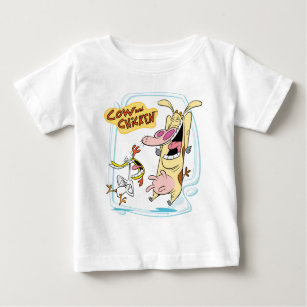 Cow and Chicken Laughing Graphic Baby T-Shirt
