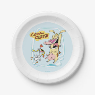 Cow and Chicken Laughing Graphic Paper Plate