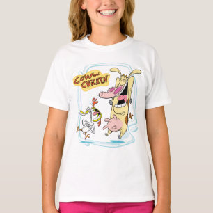 Cow and Chicken Laughing Graphic T-Shirt