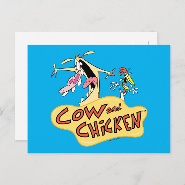 Cow and Chicken Logo Graphic Postcard (Front/Back)