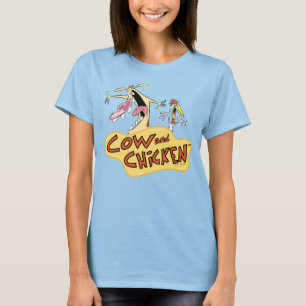 Cow and Chicken Logo Graphic T-Shirt