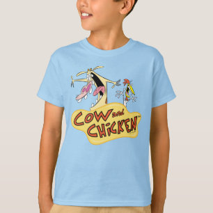 Cow and Chicken Logo Graphic T-Shirt