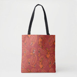 Cow and Chicken Red Guy Pattern Tote Bag