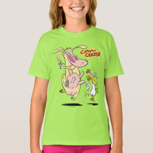 Cow and Chicken Running Graphic T-Shirt