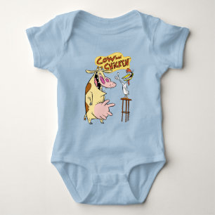 Cow and Chicken Smiling Graphic Baby Bodysuit