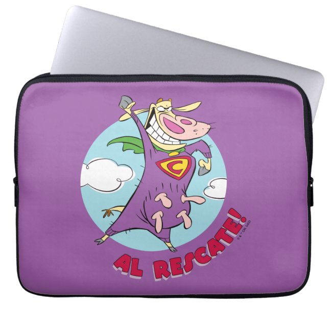 Cow and Chicken Super Cow Al Rescate! Laptop Sleeve (Front)