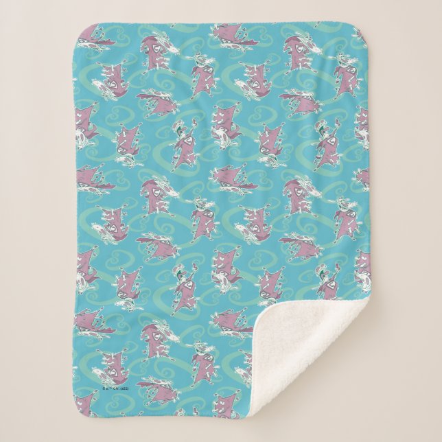 Cow and Chicken Super Cow Pattern Sherpa Blanket (Front)