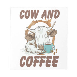 Cow and Coffee Png, Funny Western Girl Notepad