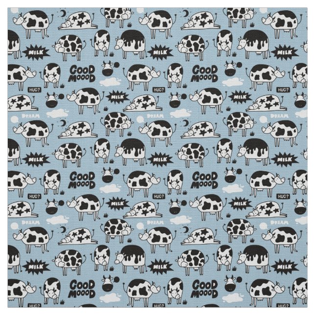 Cow and milk fabric (Swatch)
