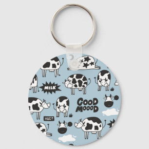 Cow and milk key ring