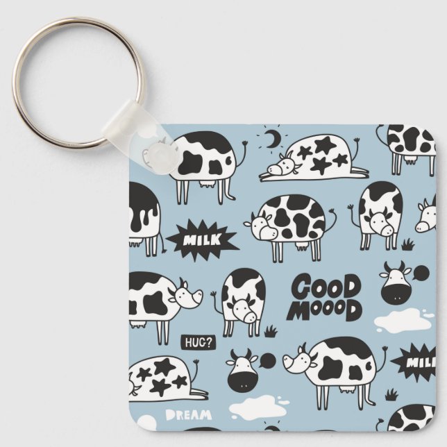 Cow and milk key ring (Front)