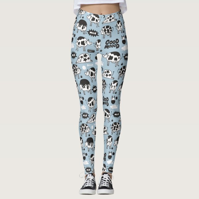 Cow and milk leggings (Front)
