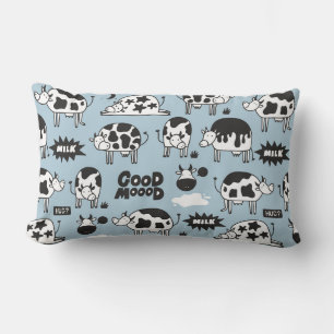 Cow and milk lumbar cushion