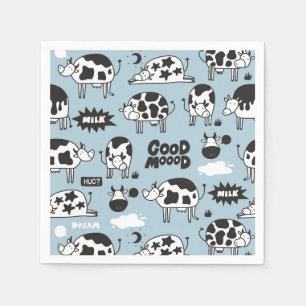 Cow and milk napkin