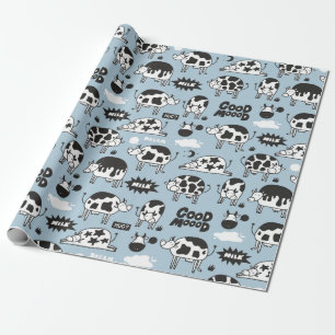Cow and milk wrapping paper