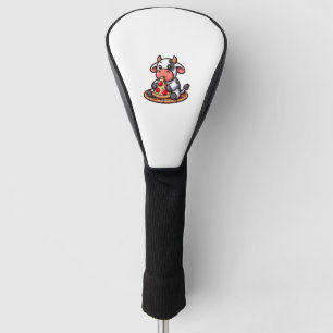 Cow Animal Eating Pizza Margherita Meal Foodies _3 Golf Head Cover