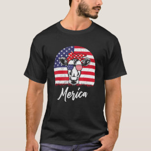 Cow Animal Fireworks Happy 4th Of July T-Shirt