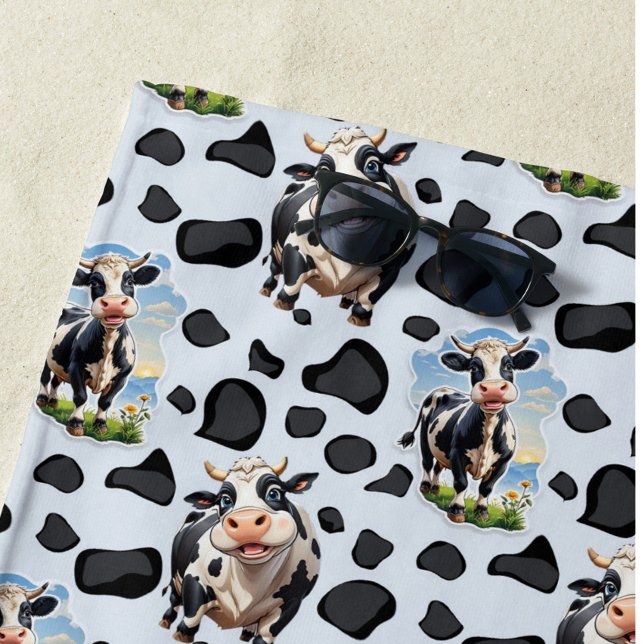 Cow Animal Pattern Design  Beach Towel (Creator Uploaded)