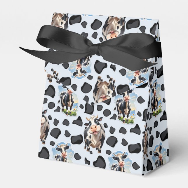 Cow Animal Pattern Design  Favour Box (Front Side)