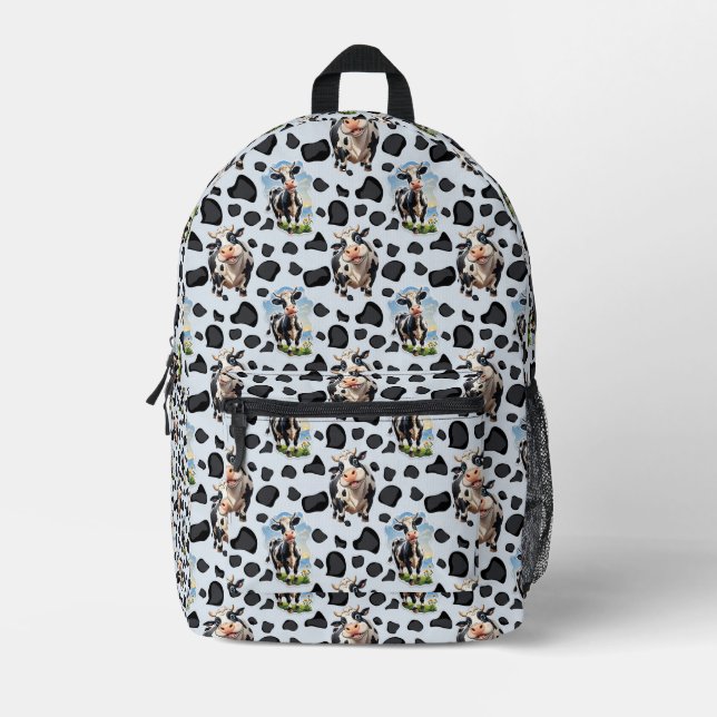 Cow Animal Pattern Design  Printed Backpack (Front)