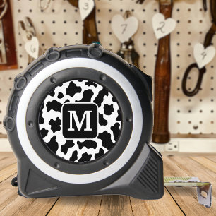 Cow Animal Print Spotted Black & White Monogram 1