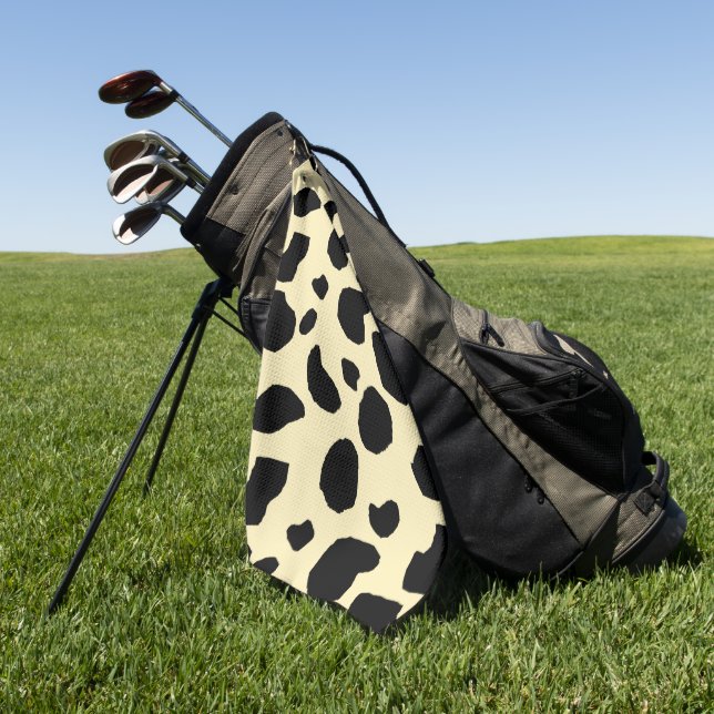 Cow Animal Skin Colour Pattern Design  Golf Towel (Green)