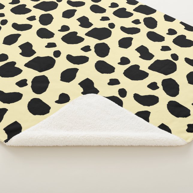 Cow Animal Skin Colour Pattern Design  Sherpa Blanket (3/4)