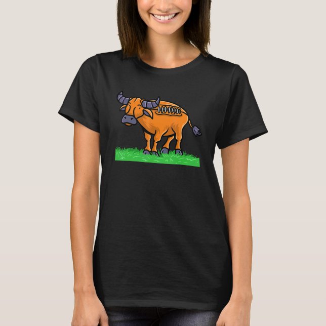 Cow As A Football Sports Hobby Men Women T-Shirt (Front)