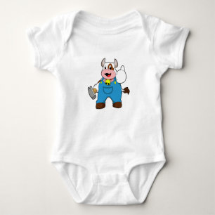Cow as Craftsman with Hammer Baby Bodysuit