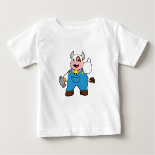 Cow as Craftsman with Hammer Baby T-Shirt