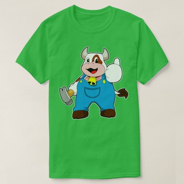 Cow as Craftsman with Hammer T-Shirt (Design Front)