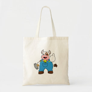 Cow as Craftsman with Hammer Tote Bag