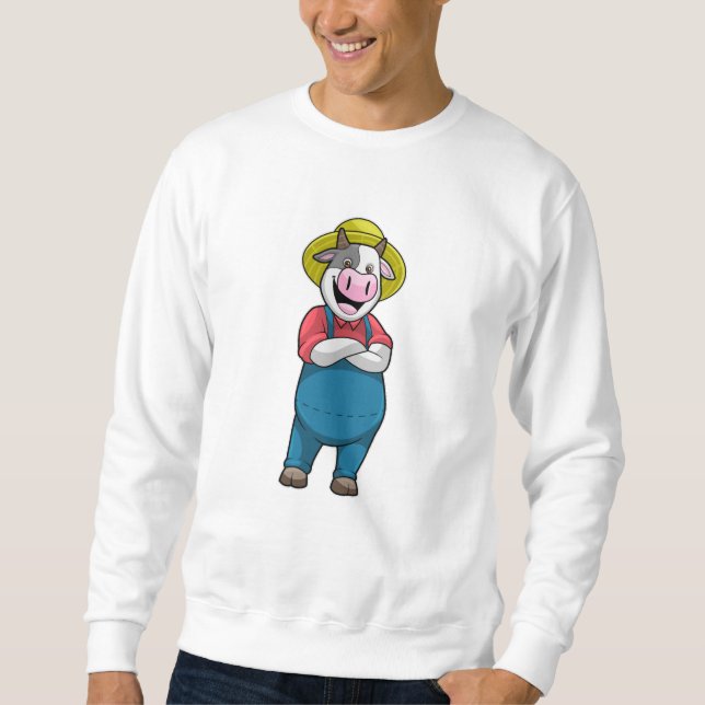 Cow as Farmer with Hat Sweatshirt (Front)