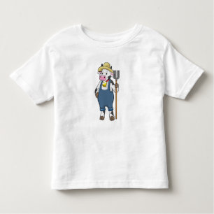 Cow as Farmer with Pitchfork Toddler T-Shirt