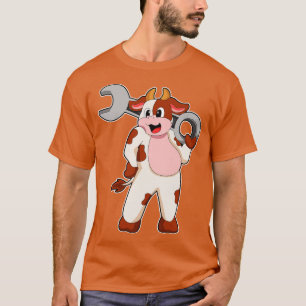 Cow As Mechanic With Wrench  T-Shirt
