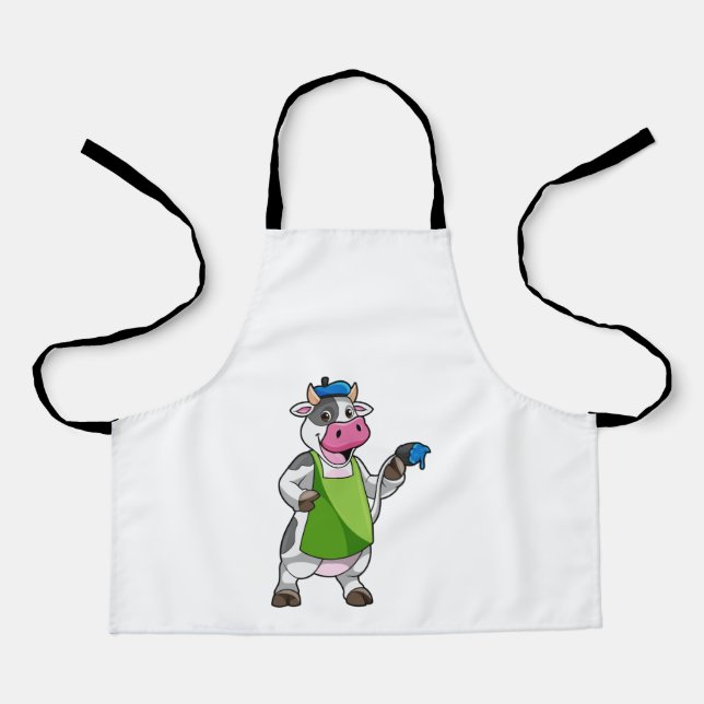 Cow as Painter with Paint & Apron (Front)