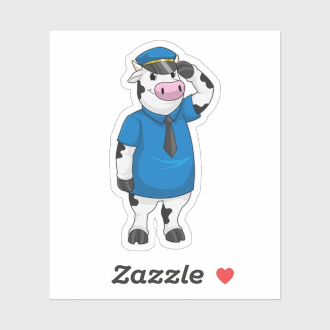 Cow as Police officer with Police hat (Sheet)