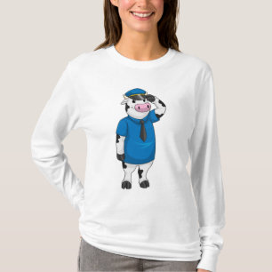 Cow as Police officer with Police hat T-Shirt