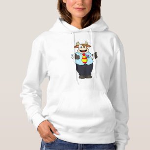 Cow as Teacher with Tie Hoodie