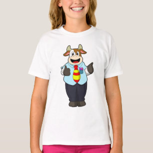 Cow as Teacher with Tie T-Shirt