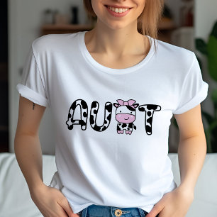 Cow Aunt T-Shirt Cow-Themed Birthday Shirt