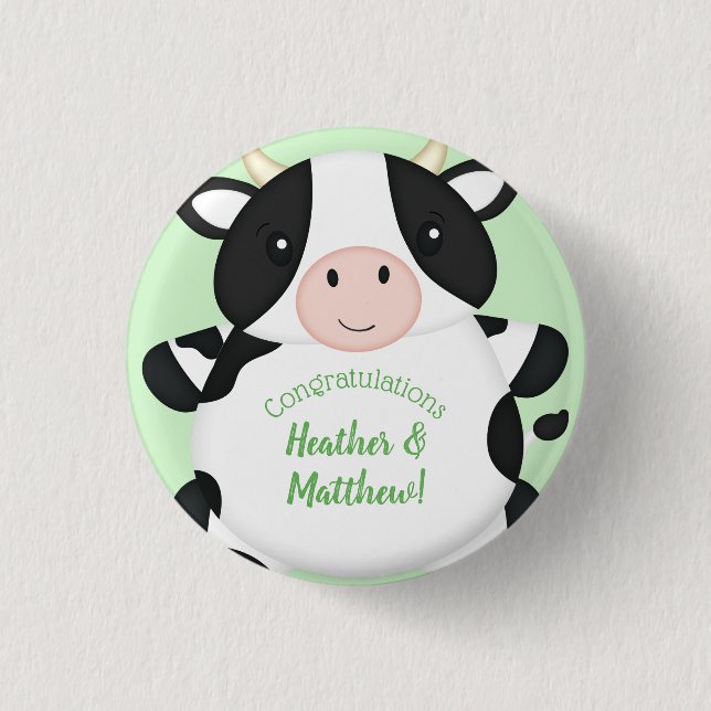 Cow Baby Shower Farm 3 Cm Round Badge (Front)