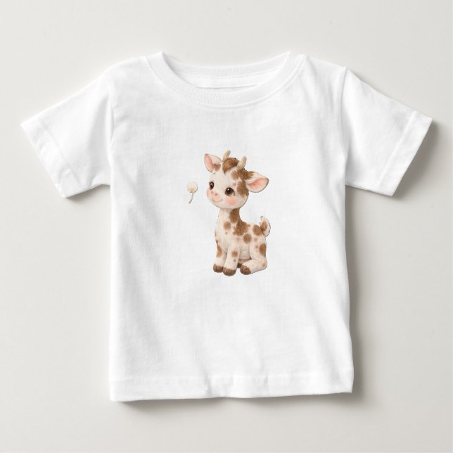 Cow Baby T-Shirt – Cute Spotted & Striped Babies N (Front)