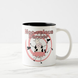 Cow Ballerina Tshirts and Gifts Two-Tone Coffee Mug